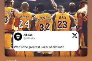 勾科魔詹奧帥！美媒提問(wèn)：誰(shuí)是湖人隊(duì)史最偉大球員？奧尼爾轉(zhuǎn)發(fā)