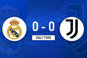 半場-皇馬暫0-0尤文 穆阿尼失單刀貝林厄姆絕佳機會射門被擋