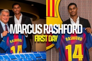 巴薩官方曬拉什福德加盟首日動態(tài)：體檢簽約&印球衣，和球迷見面