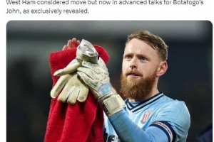 羅馬諾：斯托克城門將約翰遜將離隊(duì)，西漢姆等多家英超俱樂部有意