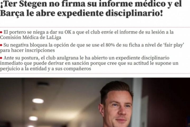 撕破臉！世體：特獅拒絕授權(quán)提交醫(yī)療報(bào)告，巴薩準(zhǔn)備對(duì)其內(nèi)部處分