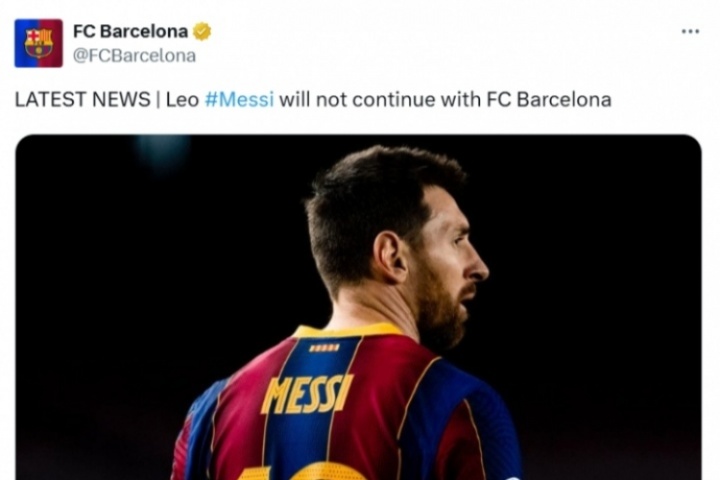 轉(zhuǎn)眼四年2021年的今天，巴薩官宣梅西離隊(duì)，結(jié)束21年紅藍(lán)生涯