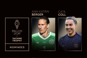 2025年女足雅辛獎候選：漢普頓、卡塔-科爾、貝格爾在列