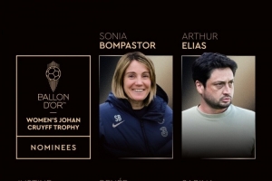 金球獎(jiǎng)女足最佳教練候選：魏格曼、斯萊格斯、邦帕斯托在列