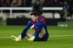 阿斯：萊萬左腿股二頭肌不適恐缺席前3輪西甲，不排除9月才復(fù)出