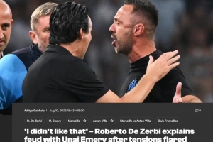 德澤爾比：埃梅里抱怨我的隊員讓我不爽，要談也是我去和隊員談