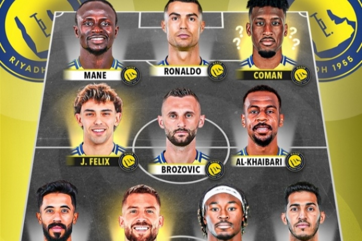 和新月碰一碰！勝利新賽季首發(fā)：C羅+馬內(nèi)+科曼+菲利克斯+伊尼戈