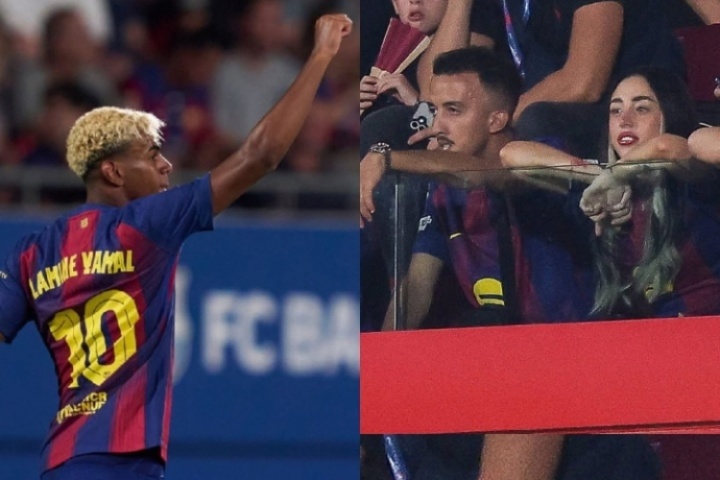 此前被拍到接吻女歌手穿亞馬爾球衣觀戰(zhàn)，還被亞馬爾設(shè)成壁紙