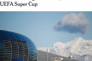 TA介紹歐超杯場(chǎng)館：頂部設(shè)有2409塊太陽(yáng)能電池板，能源自給自足