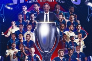 問鼎歐超杯！巴黎官方社媒曬奪冠海報，恩里克攜眾將出鏡