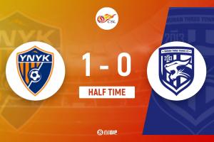 半場-云南玉昆1-0武漢三鎮(zhèn) 羅競遠(yuǎn)射破門鄧涵文抽射造險