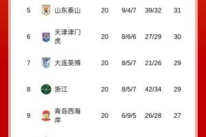 領(lǐng)先申花2分！中超積分榜：海港先賽升至榜首，申花明日將戰(zhàn)浙江
