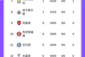 英超積分榜：曼城4球大勝暫登頂，桑德蘭、熱刺皆3球取勝