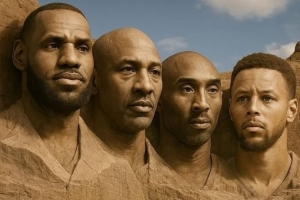 記者轉(zhuǎn)發(fā)喬詹科庫總統(tǒng)山圖片：應(yīng)該是拉塞爾 賈巴爾 喬丹 詹姆斯