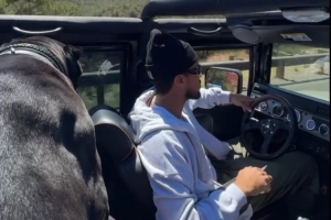 單身狗？布克駕駛悍馬出游 只有狗狗陪伴左右