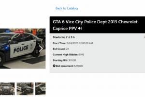 起拍價10美元！《GTA6》掃描原型警車被拍賣