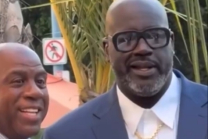 魔術(shù)師社媒曬與奧尼爾同框視頻：我們一共獲得了9個總冠軍！