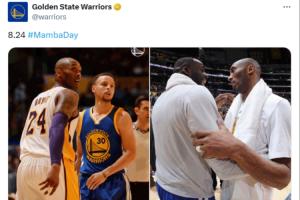 勇士官推曬庫里追夢與科比合照紀念曼巴日：8.24