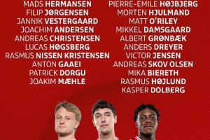 丹麥國(guó)家隊(duì)大名單：小舒梅切爾領(lǐng)銜，霍伊倫、多古、尤爾曼德入選