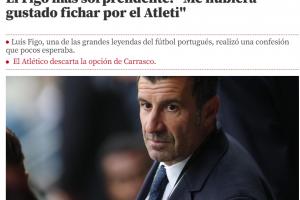 好家伙！菲戈坦白：除了皇薩我本來(lái)還想去馬競(jìng)，在那踢球讓人興奮