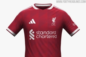 利物浦26-27賽季主場球衣諜照：采用深紅色調(diào)+白色細(xì)節(jié)裝飾