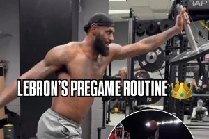 官方曬詹姆斯賽前訓(xùn)練：想知道怎么成為得分王嗎？首先別遲到！