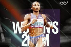 100米/200米雙冠杰斐遜-伍登一騎絕塵 21秒68奪女子200米金牌