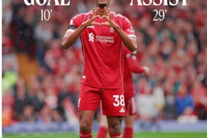 前30分鐘傳射建功，利物浦官推曬赫拉芬貝赫海報：多棒的球員！