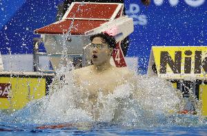 亞洲游泳錦標(biāo)賽男子100米蛙泳預(yù)賽：覃海洋總排名第一晉級(jí)