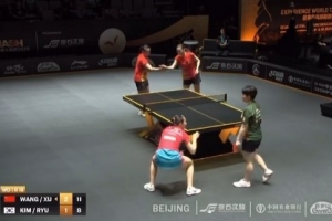 WTT中國大滿貫女雙1/8決賽，王曉彤/徐奕3-1韓國組合，晉級八強(qiáng)