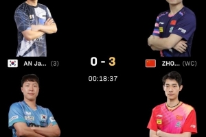 WTT中國大滿貫?zāi)须p1/8決賽，周啟豪/陳俊菘3-0韓國組合，晉級八強