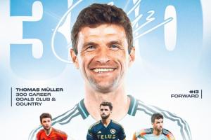 892場300球！穆勒點(diǎn)射破門收獲生涯第300球，加盟溫哥華5場5球