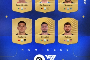 意甲9月最佳球員候選：普利西奇、德布勞內(nèi)、迪馬爾科在列