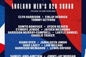 英格蘭U20名單：海文、謝伊-萊西、塞特福德、沃特森在列