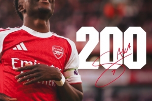 薩卡迎阿森納生涯200場英超里程碑之戰(zhàn)，此前貢獻54球51助攻