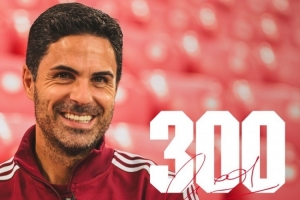 阿爾特塔迎來執(zhí)教槍手300場里程碑，阿森納曬海報：非凡的成就