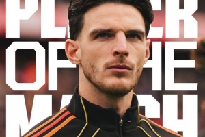 對(duì)舊主首開(kāi)記錄，阿森納官方：賴(lài)斯當(dāng)選戰(zhàn)勝西漢姆隊(duì)內(nèi)最佳球員