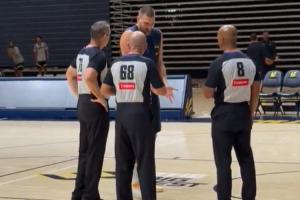 誰才是專業(yè)的？訓(xùn)練賽后約基奇花10分鐘與裁判進行交流&示范教學(xué)