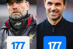 【相信過程】阿爾特塔執(zhí)教阿森納前300場(chǎng)勝場(chǎng)數(shù)與克洛普一致