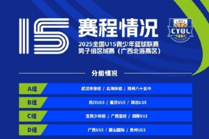 全國U15青少年籃球聯(lián)賽男子組10月9日在四個賽區(qū)同時開賽