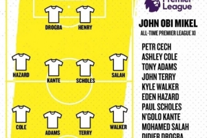 米克爾評英超史佳陣：德羅巴配亨利，切赫 斯科爾斯 薩拉赫在列