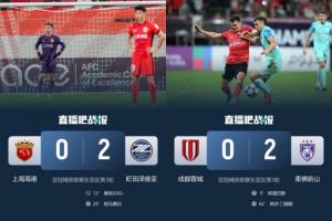 留力聯(lián)賽，中超前2海港、蓉城亞冠均輪換0-2輸球，兩隊合計2射正