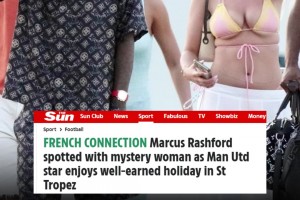 權(quán)威！太陽報：拉什福德帶著神秘金發(fā)女子一同前往法國度假