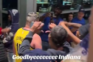 雷霆球迷奪冠后群嘲步行者16號(hào)詹姆斯-約翰遜球迷