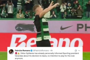羅馬諾：約克雷斯已親自告知葡體主席不再為球隊效力