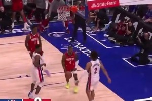 天賦確實炸裂！杰倫-格林上賽季殘暴隔扣康寧漢姆，被評為賽季第二佳暴扣