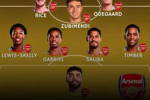 有機(jī)會爭英超冠軍嗎？外網(wǎng)列阿森納下賽季首發(fā)