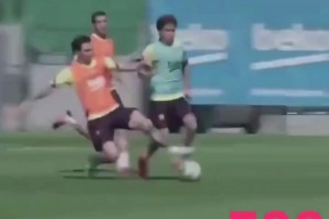 都說梅西只靠天賦？看看巴薩時(shí)期訓(xùn)練場上的梅西有多積極