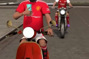 惡搞約克雷斯從背后抽了姆貝莫腦袋，詹皇怎么騎車還看手機(jī)