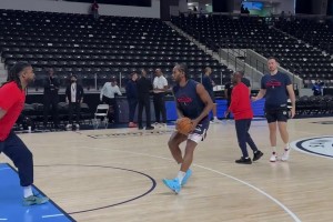 手感火熱！萊昂納德賽前熱身連續(xù)飚中遠投！